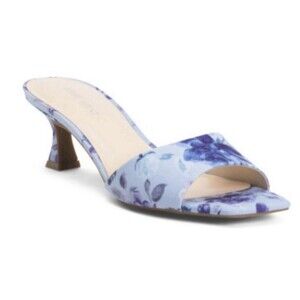 Nine West Inya Kitten Heeled  Mule Sandal In Purple And Blue Size 8.5 New
